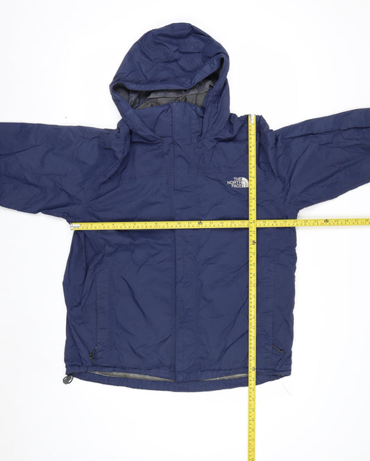 The North Face Men's Blue Waterproof Hooded Rain Jacket M