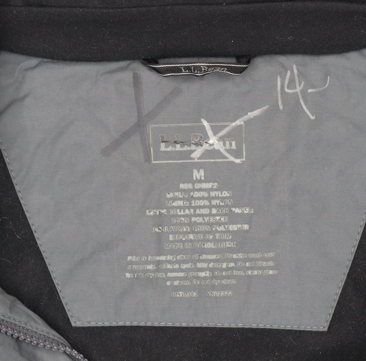L.L.Bean Men's Grey Hooded Waterproof Insulated Parka Jacket M