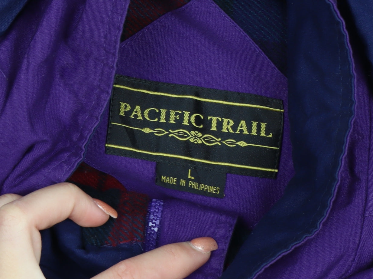 Pacific Trail Men's Purple L Hooded Parka Coat Water Resistant Lined Jacket