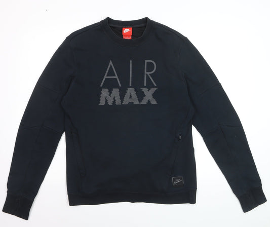 Nike Men’s Black Air Max Pullover Sweatshirt M Crew Neck Sportswear
