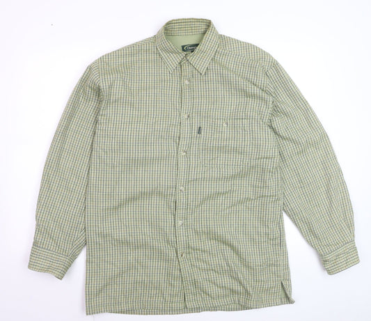 Champion Men's Green Check Flannel Button-Up Shirt M Regular Fit