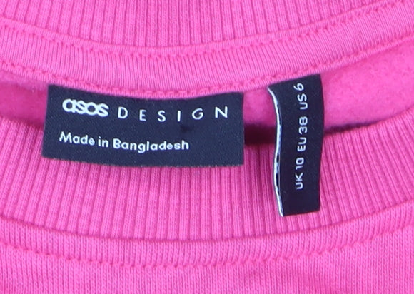 Additional view of ASOS DESIGN women’s pink long sleeve midi t-shirt dress, size UK 10