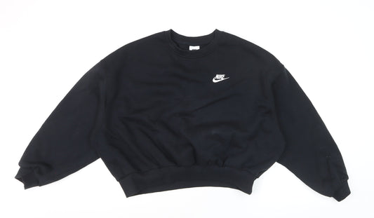Nike Women's Black Cotton Blend Pullover Sweatshirt Size M