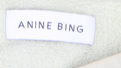 Anine Bing Men's Beige Sport Pullover Hoodie L Logo Fleece