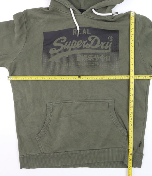 Superdry Men's Green 2XL Pullover Hoodie with Logo Print