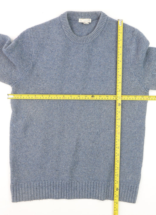Gap Men's Blue Lambswool Crew Neck Pullover Jumper M