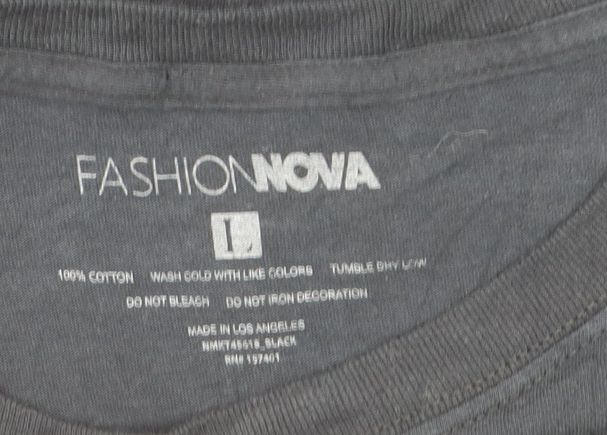 Fashion Nova Men's Black Tokyo Racing Long Sleeve Graphic Shirt Size L