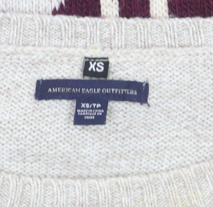 American Eagle Outfitters Men's Beige Aztec Wool Knit Vest XS