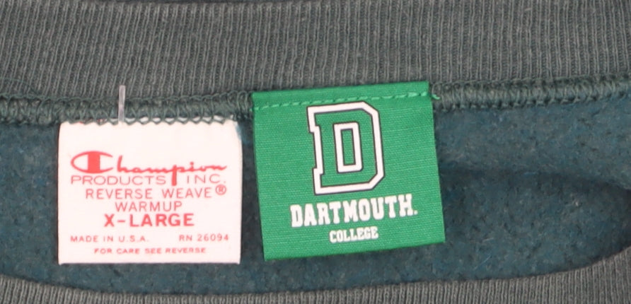 Champion Reverse Weave Green Dartmouth College Men's XL Sweatshirt