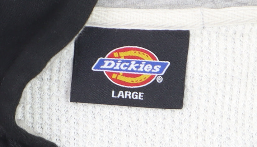 Dickies Mens Black Full Zip Sleeveless Hooded Vest Large