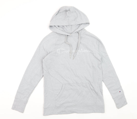 Champion Mens Grey Small Pullover Hoodie Logo Athletic Sweatshirt