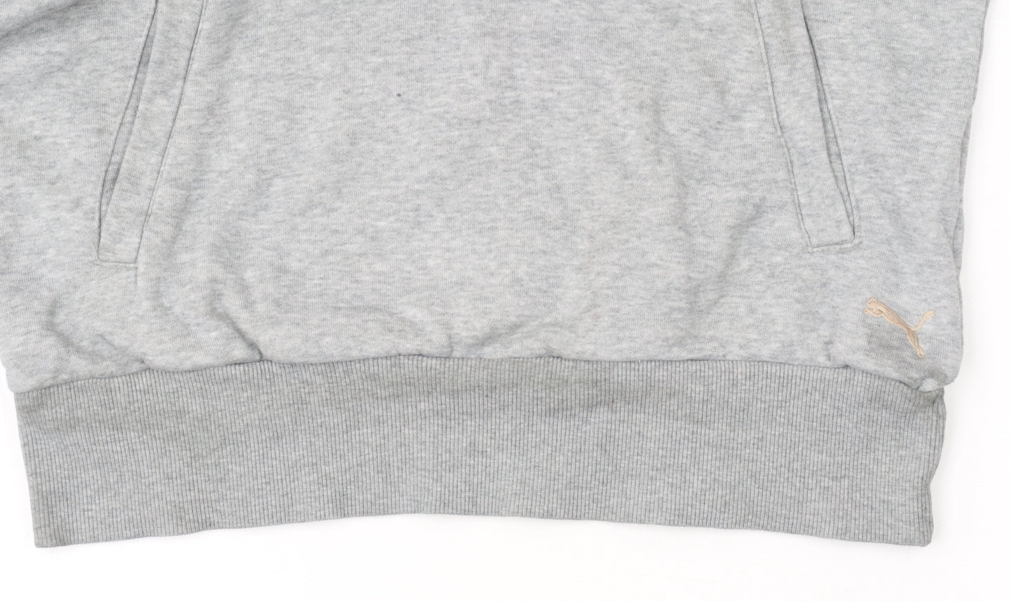 Puma Womens Grey Hoodie UK 12 Pullover Logo Sweatshirt