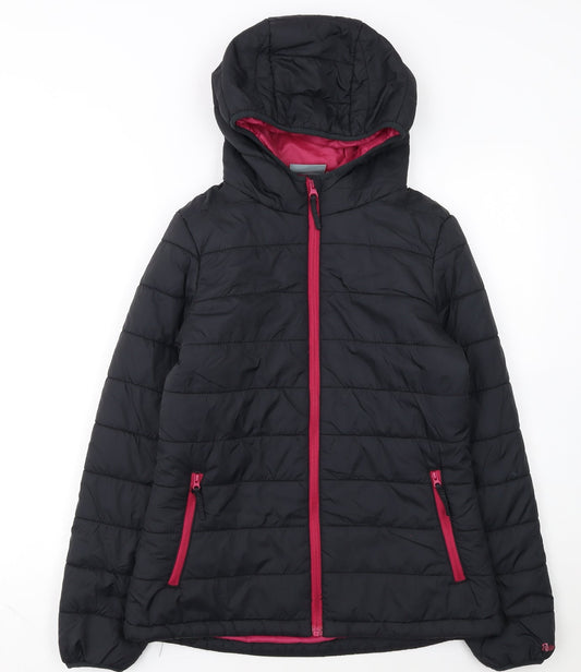 Peter Storm Womens Black Size 8 Hooded Lightweight Puffer Jacket