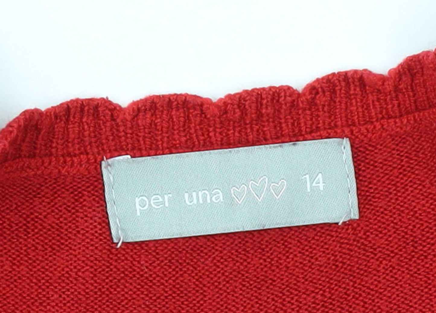 Marks and Spencer Women Red Size 14 Henley Knit Jumper