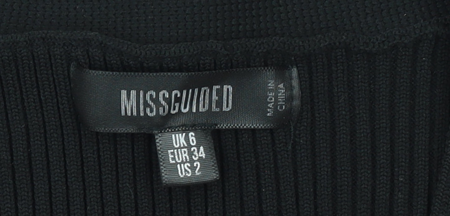 Missguided Women’s Black Slim Fit Ribbed Cardigan UK 6