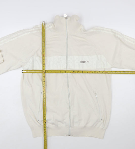 Adidas Men’s Ivory XL Full Zip High Neck Knit Jumper
