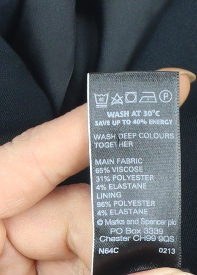 Marks and Spencer Women Black Size 14 Classic Single-Breasted Blazer