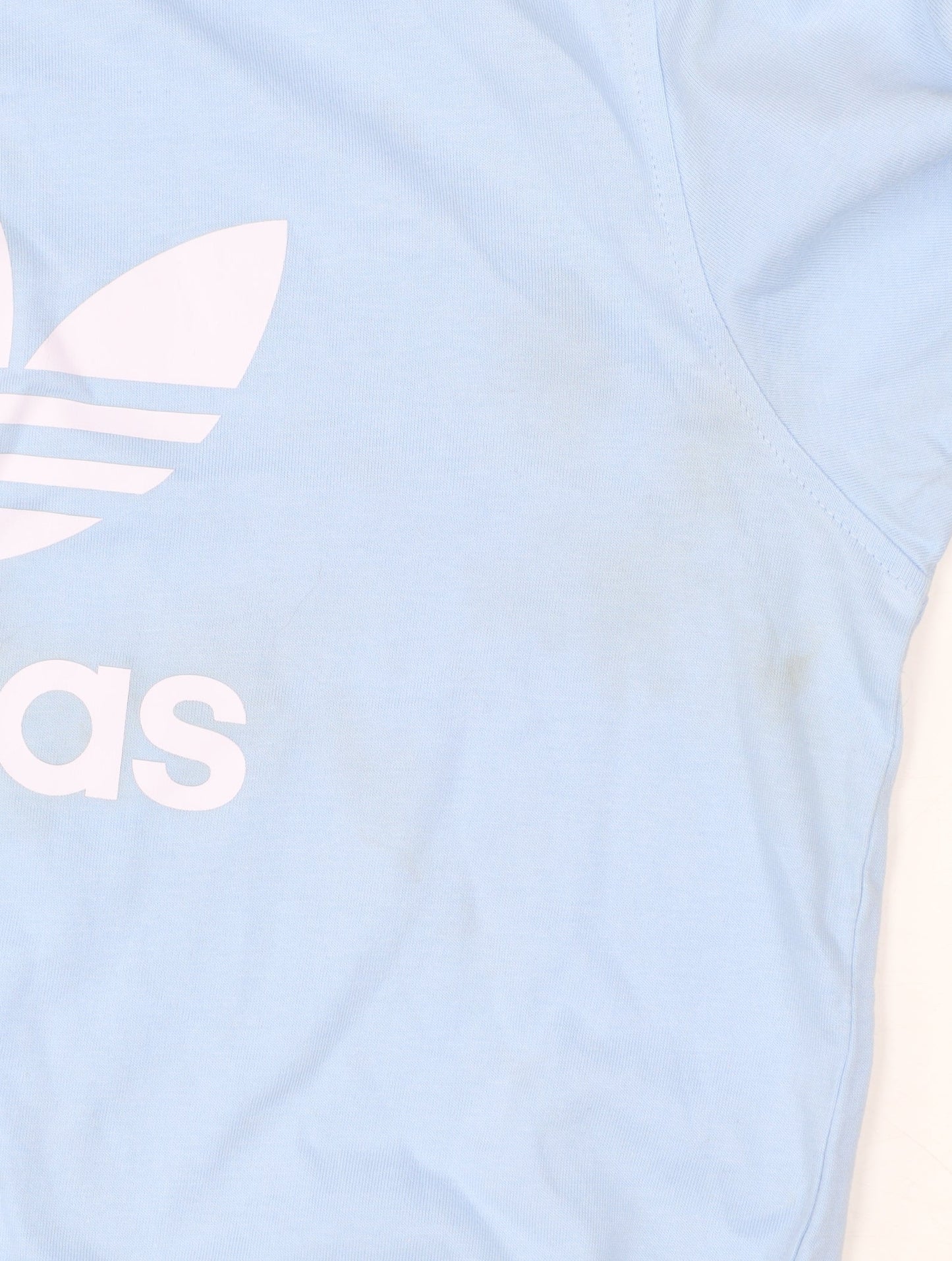 Adidas Women Blue Cotton Short Sleeve Basic T-Shirt Size S