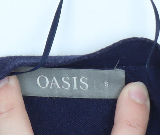 Oasis Women’s Blue Long Sleeve Open Knit Cotton Cardigan Size S