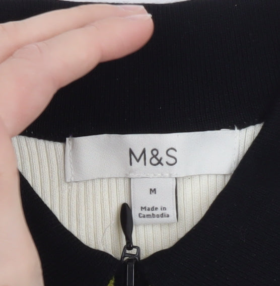 Marks and Spencer Men’s Ivory Short Sleeve Zip Collar Polo Shirt M