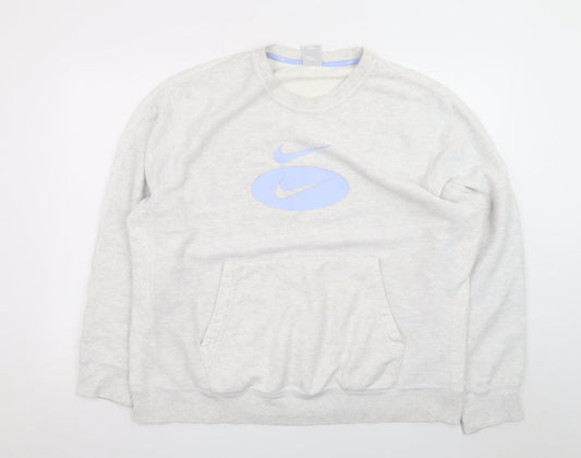 Nike Womens Grey XL Pullover Sweatshirt with Logo