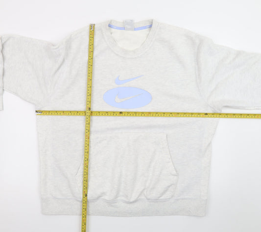 Nike Womens Grey XL Pullover Sweatshirt with Logo