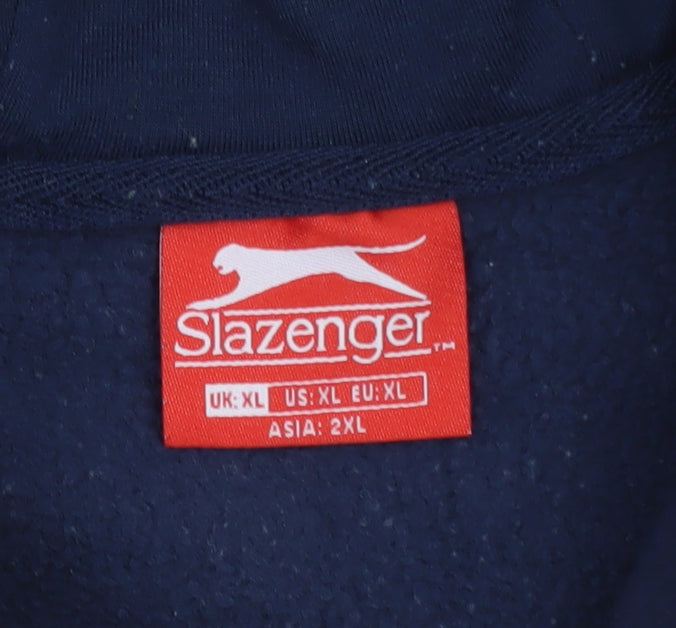 Slazenger Men's Blue XL 1/2 Zip Fleece Hoodie Sweatshirt