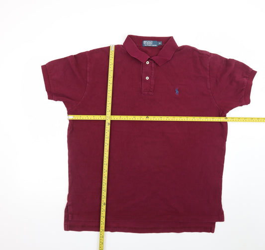 Ralph Lauren Men's Burgundy Cotton Short Sleeve Polo Shirt XL