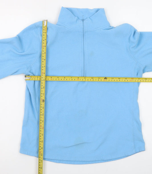 GAP Women Blue Fleece Pullover Sweatshirt M 1/4 Zip Stretch
