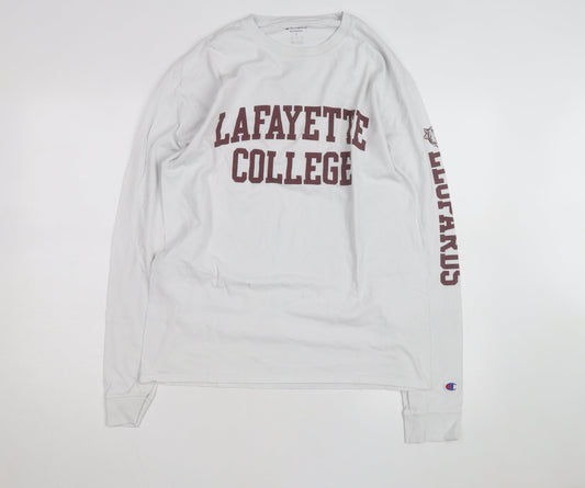 Champion Men's White Lafayette College Long Sleeve T-Shirt Size L