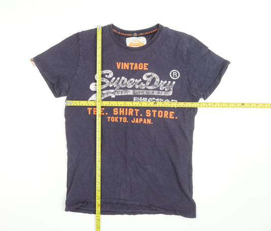 Superdry Men's Blue Vintage Graphic Print Short Sleeve Cotton T-Shirt M