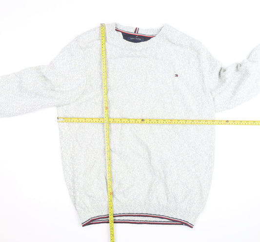 Tommy Hilfiger Men's Grey Cotton Wool Pullover Jumper Size L