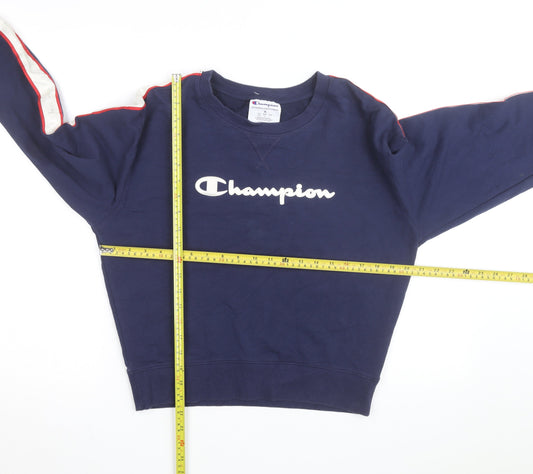 Champion Men's Blue Logo Pullover Sweatshirt Size M