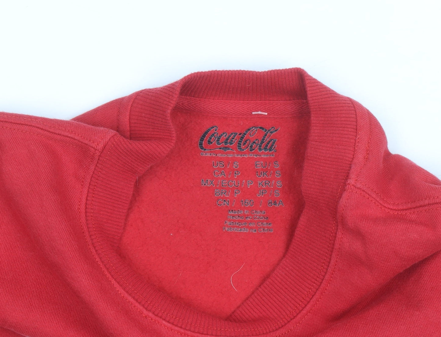 Coca-Cola Unisex Adults Red Crew Neck Pullover Sweatshirt Size S