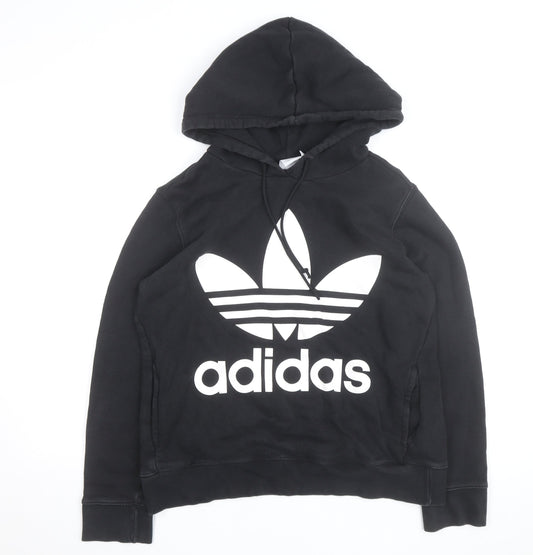 Adidas Men's Black Pullover Hoodie M Logo Fleece Sweatshirt