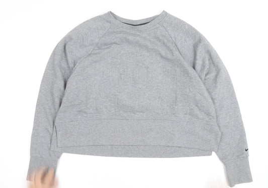 Nike Women’s Grey Dri-FIT Pullover Sweatshirt Medium