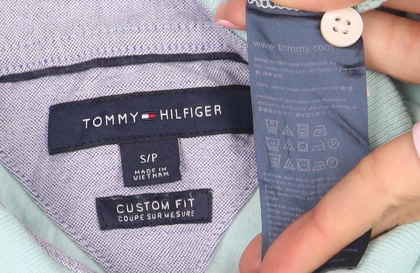 Tommy Hilfiger Men's Blue Custom Fit Cotton Polo Shirt Size S