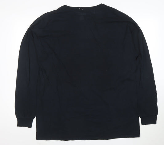 Champion Men's Black Long Sleeve Logo Graphic T-Shirt 1XL