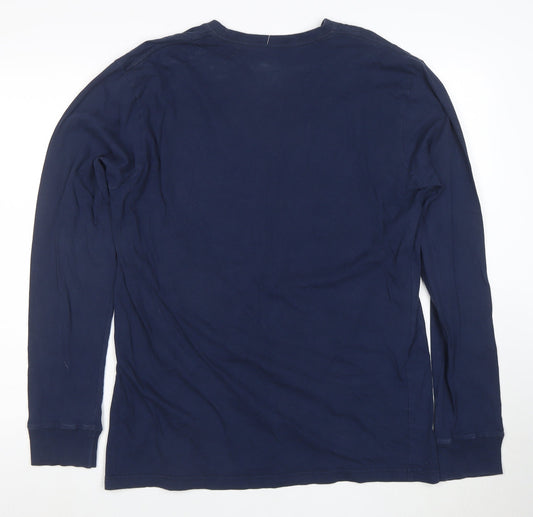 The North Face Men's Navy Long Sleeve Classic Fit Cotton T-Shirt M