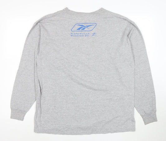 Reebok Men’s Grey Chicago Marathon 2003 Long Sleeve Sports T-Shirt L