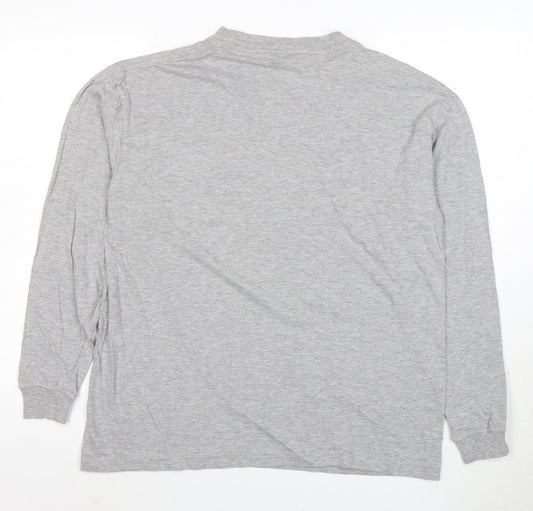 Talha USA Men’s Grey Long Sleeve Crew Neck SEA ISLE T-Shirt XL