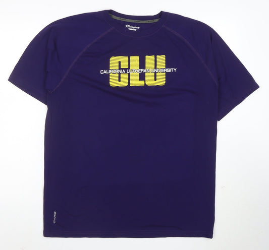 Champion Men's Purple CLU California Lutheran University T-Shirt L Polyester