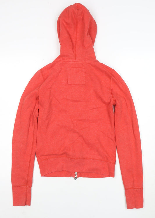 Abercrombie Kids Boys Red Full Zip Hoodie L Cotton Blend Tiger Logo