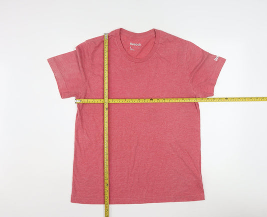 Reebok Men's Red Crew Neck Short Sleeve T-Shirt Size L