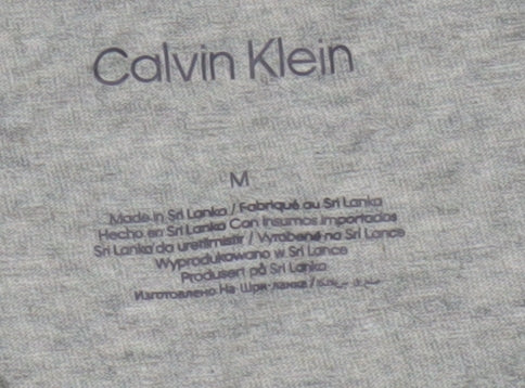 Calvin Klein Men's Grey Crew Neck Cotton Blend T-Shirt M