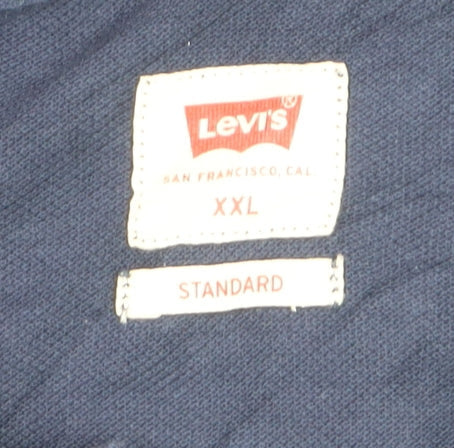 Levi's Men's Blue 2XL Cotton Short Sleeve Polo Shirt