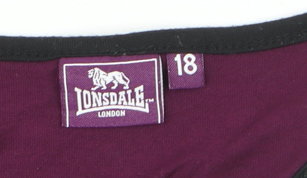 Lonsdale Womens Purple Racerback Tank Top Size 18 Gym Activewear