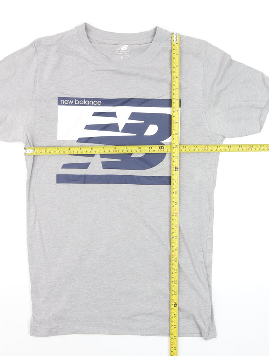 New Balance Men's Grey Short Sleeve Crew Neck Athletic T-Shirt Size S