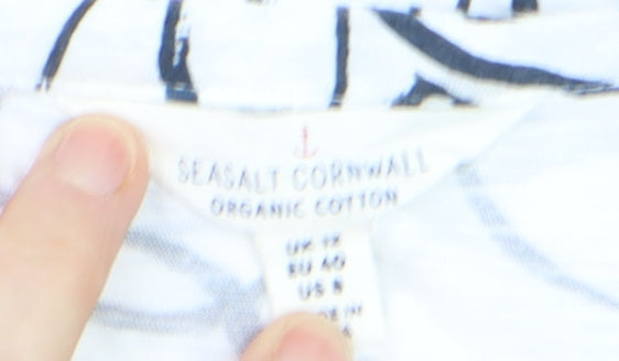 Seasalt Cornwall Women’s White Floral Cotton Sleeveless Tank Top L