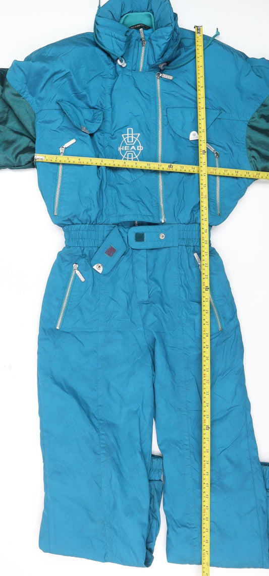 Head Skiwear Women’s Blue Size 8 Ski Jumpsuit Belted Winter Outfit